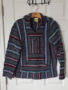 Frank's Baja Southwestern Mexican Pullover Hooded Texture Blanket Skater Hoodie
